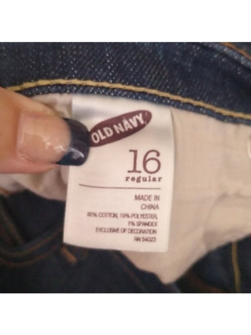 Old Navy Women's "the Diva" Jeans, Dark Blue Denim, size 16 Regular - Picture 3 of 8
